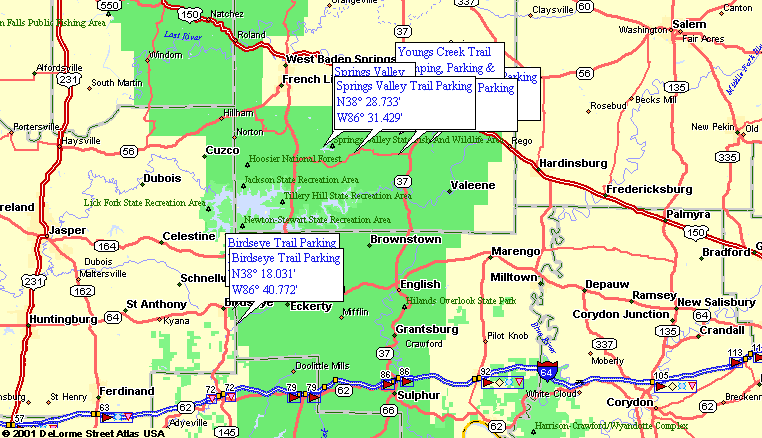 Overview Map to Springs Valley Trail