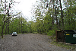 Nasaki Youth Tent Area 2 parking lot and dumpster