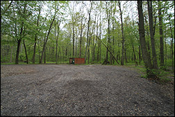 Nasaki Youth Tent Area 2 parking lot and dumpster