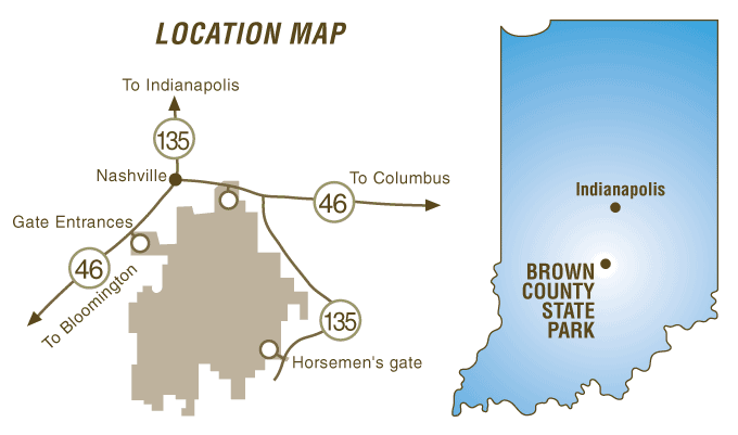 Map to Brown County State Park entrances